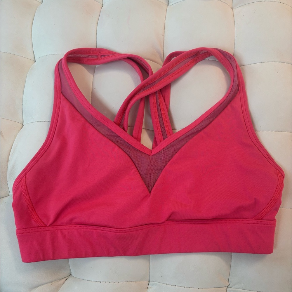 lululemon athletica Hot Pink Strappy Mesh Sports Bra